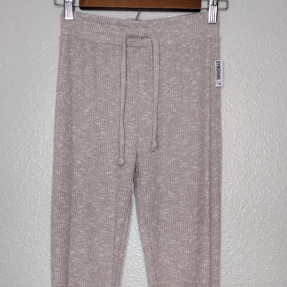 Gymshark Women's Ribbed Fitted Pull On Drawstring Waist High Rise Pants Size S - Picture 3 of 14